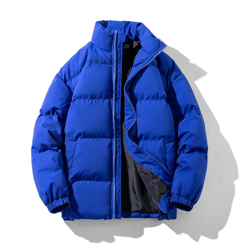 Autumn and Winter Puffer Jacket Men Vintage Warm High Neck Zipper Design Cotton-Padded Coat SINOBILLOW