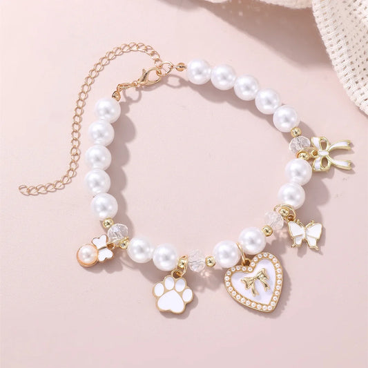 Imitation Pearl Cute Dog Necklace Pet Collar Accessories Jewelry Neck Chain For Small Dogs Large Dog Cats necklace