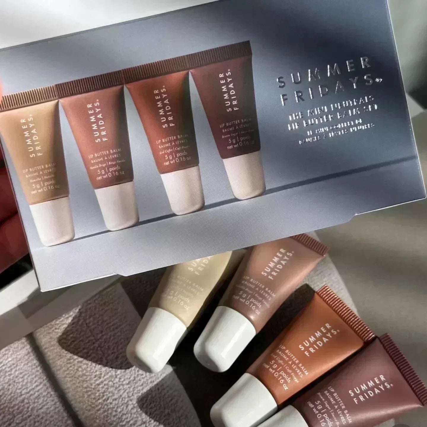 Iced Coffee Butter Lip Balm Moisturizing Transparent Lipstick Set Smooth Soft Tube Mirror Lip Gloss Lip Makeupv
