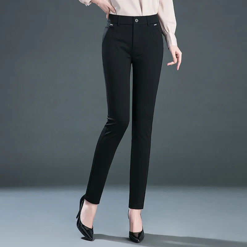 Multiple Pockets Y2k Clothes Straight Leg Pants Elegant Woman Dress Pants Women's Stretch Casual Trousers Clothing