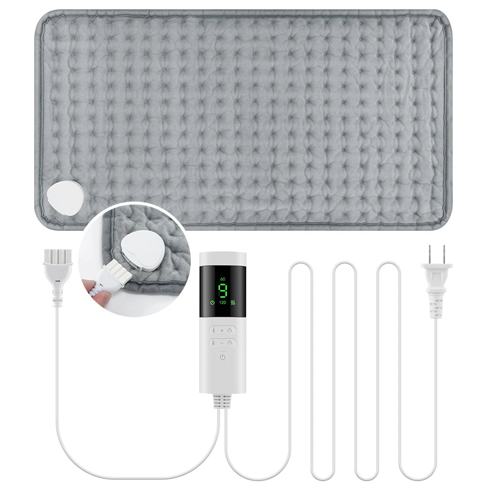 Electric Heating Blanket Thermal Pads Warmer 9 Levels Heated Mat Soft&Safe Winter Body Back Leg Warmer Pads Home Use 60*30cm