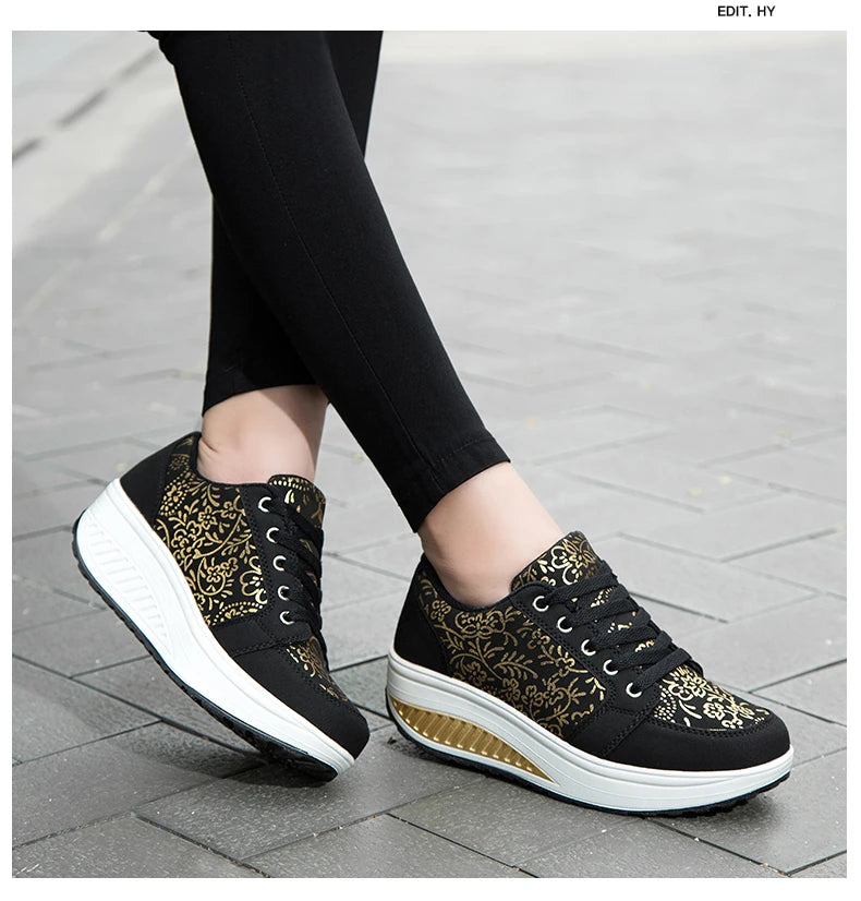 Women Leather Casual Sneakers Fashion Comfortable Platform Walking Shoes Wedge Moccasins Breathable Loafers Zapatos De Mujer