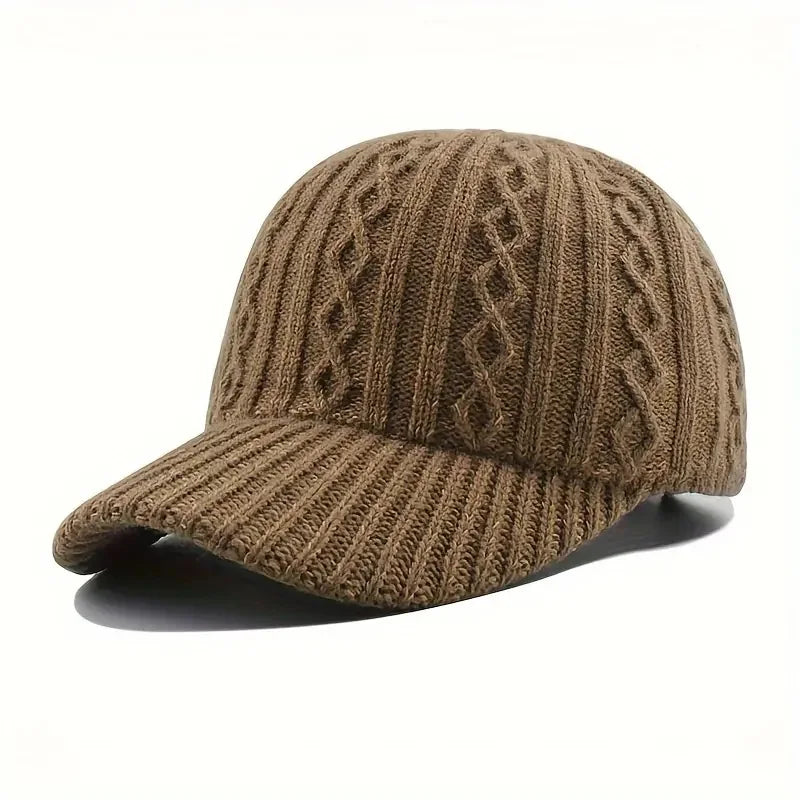 Trendy Knitted Baseball Cap For Men And Women - Autumn/Winter Fashion Peaked Hat, Versatile And Warm