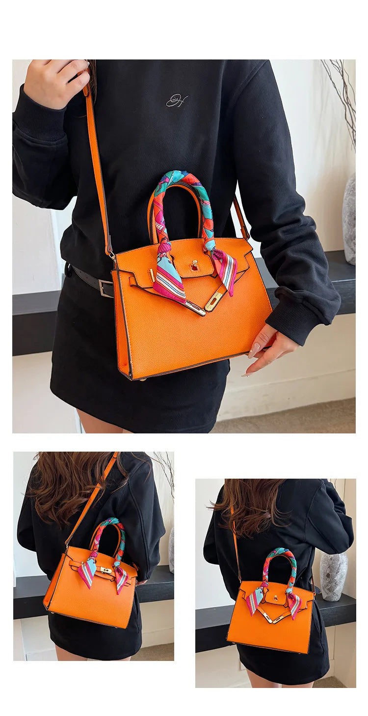 Kelly Bag Fashion Women Bag Large Capacity Shoulder Bag Unique Design Versatile Lock Handheld Crossbody Purse