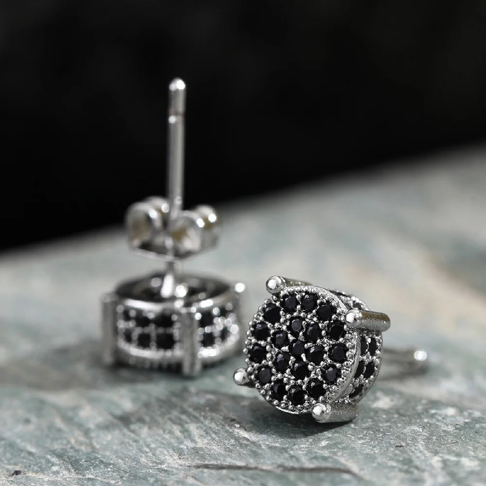 Luxury Exquisite Men's And Women's Earrings, Gold color And Silver color Inlaid Crystal Zircon Fashion Hip Hop Party Jewelry G