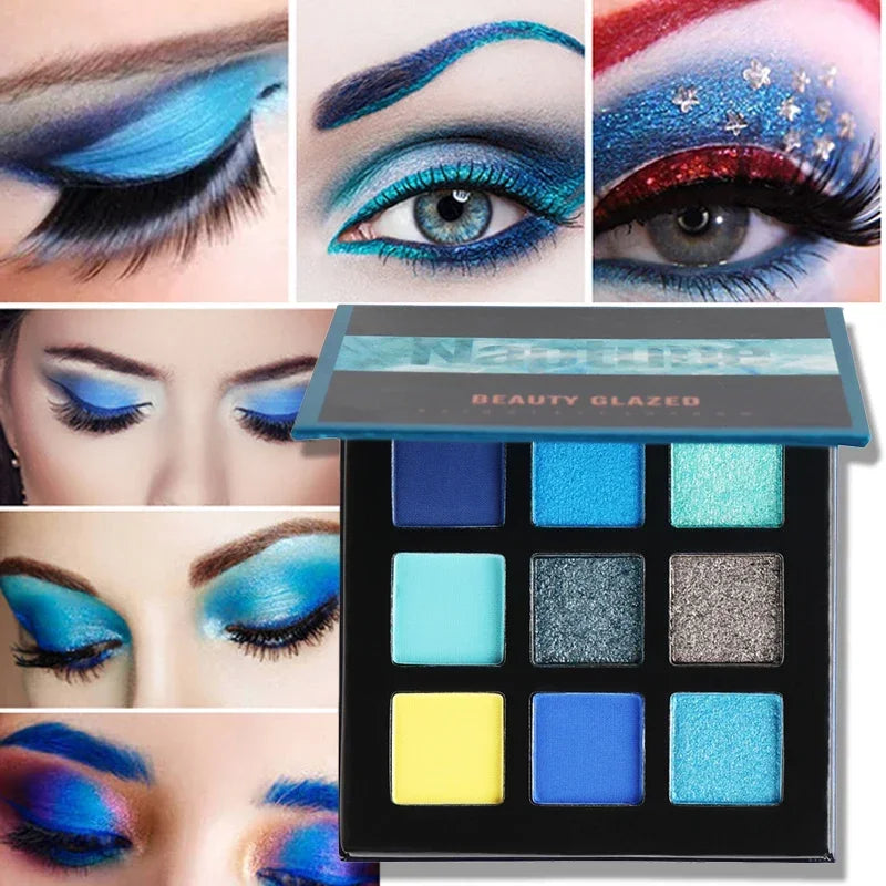 Beauty GLAZED Eyeshadow Palette 9 Color Shimmer Matte Longlasting Waterproof Palette Makeup