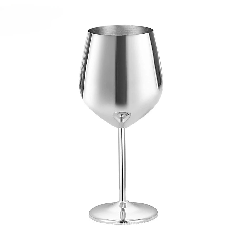 500ml Stainless Steel Wine Glasses Goblet Red Wine Cocktail Glass Unbreakable Metal Tall Champagne Glass Bar KTV European Style Goblet Glass