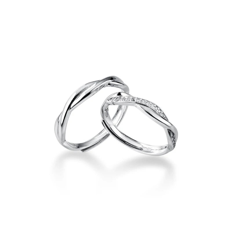 Luxe Engagement Ring for Women Men 925 Sterling Silver Shining Zircon Adjustable Open Ring Fine Jewelry Bijoux