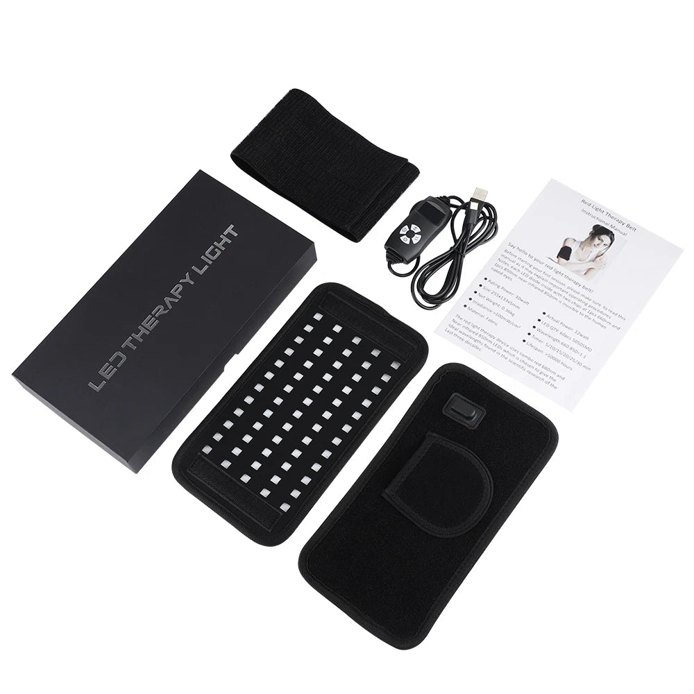 660nm and 850nm Red Light Therapy Belt Beauty Face Skin Rejuvenation Home Use LED Photon Near Infrared Light LED Pad For Elbow
