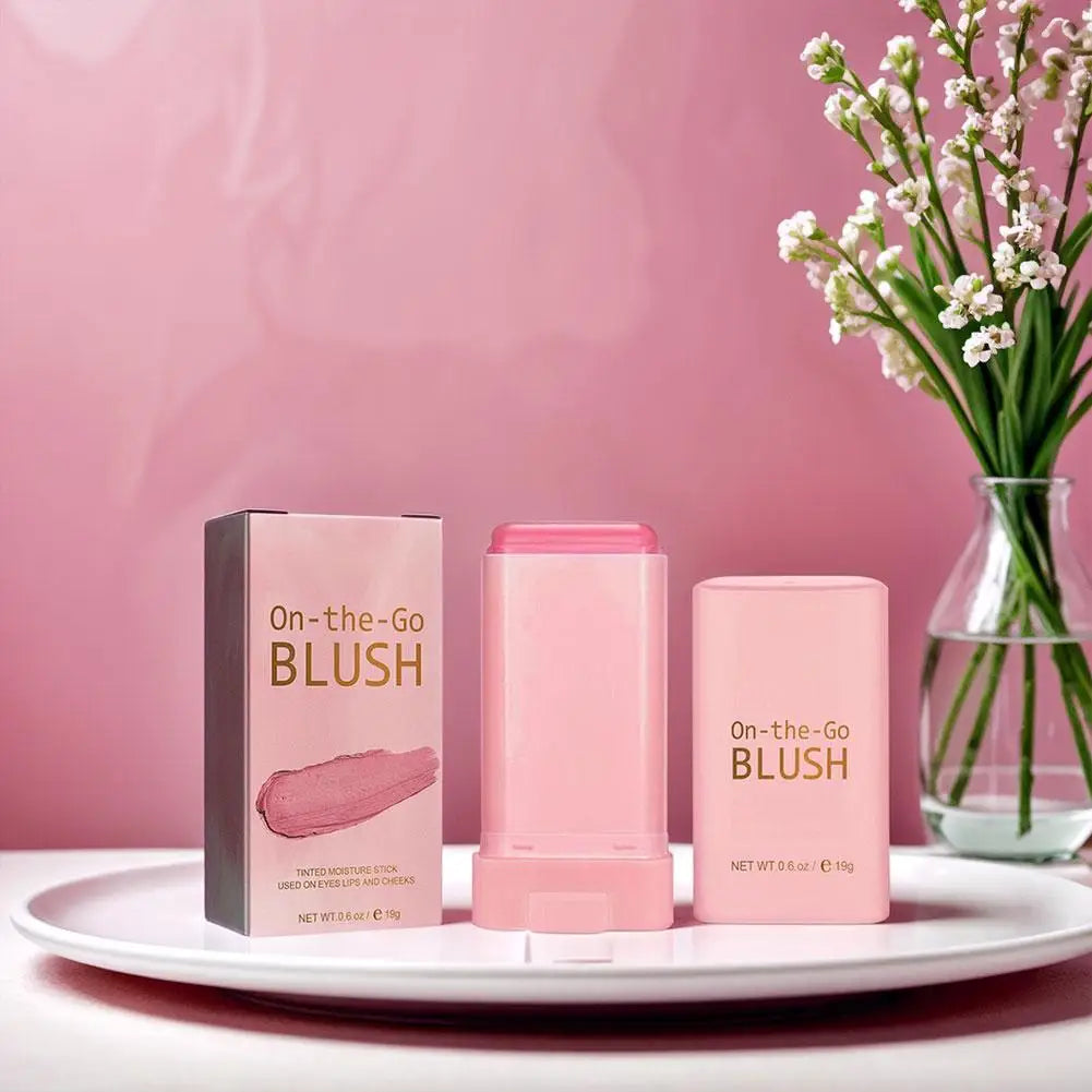 Tinted Mositure Blush Stick Face Pink Cream Cheek Blusher Cosmetics 3 in 1 Makeup Tubes used on lips eyes cheeks