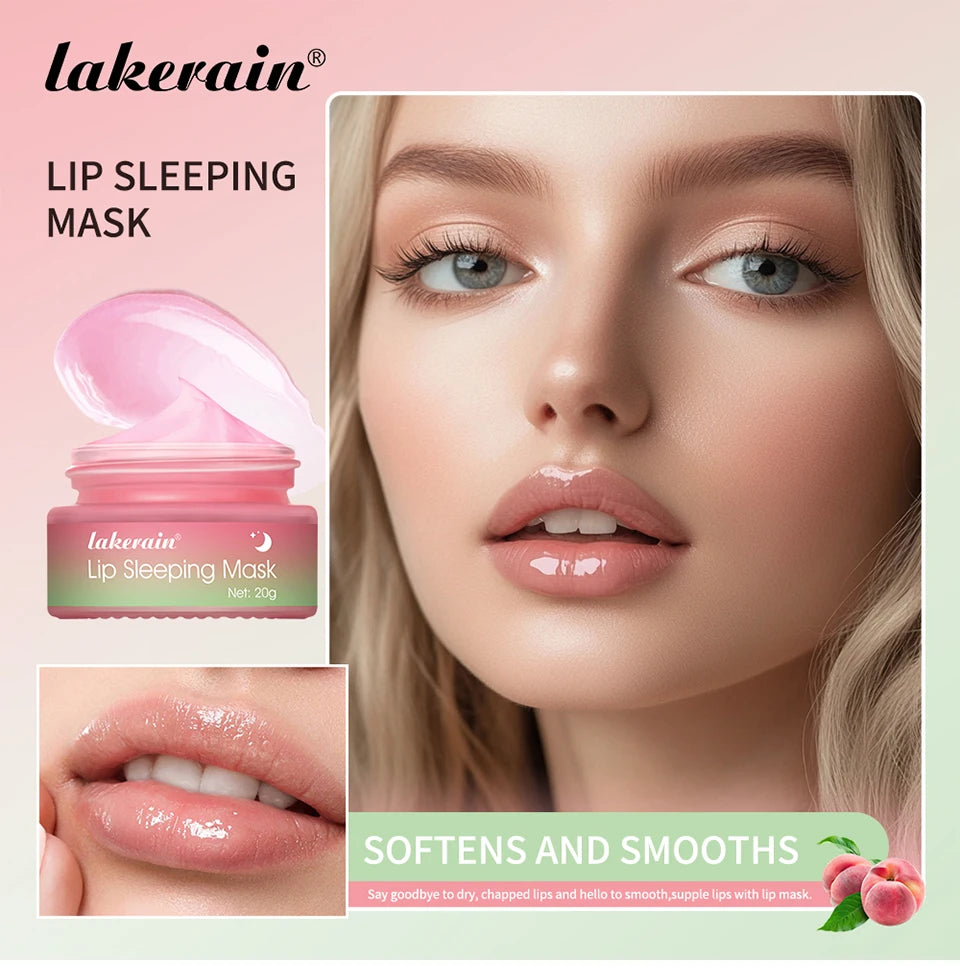 Lip Sleeping Mask Peach Moisturizing And Collagen Enhancing Restores Hydrates And Volumizes Dry And Chapped Lips Care Products