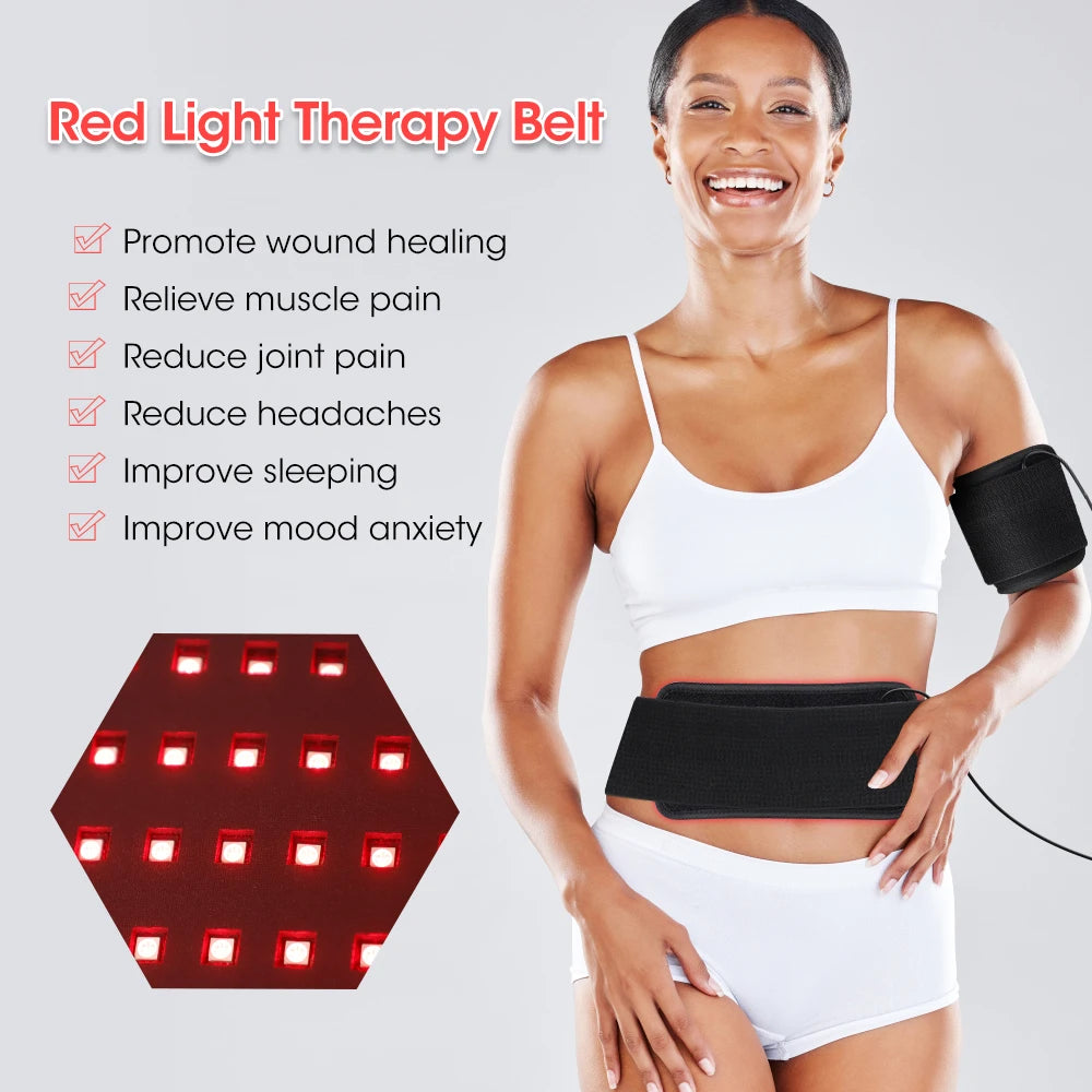 660nm and 850nm Red Light Therapy Belt Beauty Face Skin Rejuvenation Home Use LED Photon Near Infrared Light LED Pad For Elbow