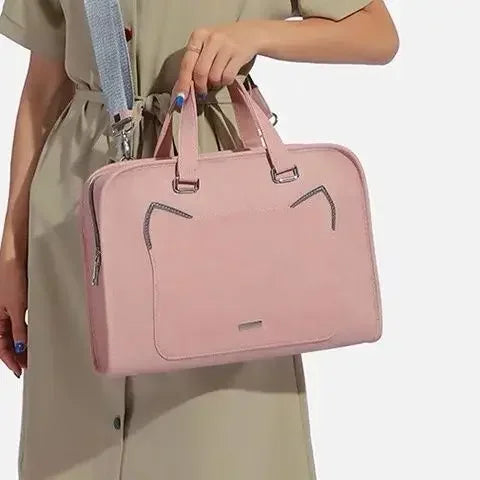 Pink Laptop Shoulder Bag Sleeve Handbag Waterproof MacBook Air Pro 13.3 14 15.6 16 Inch PC Case Travel Briefcase Shockproof