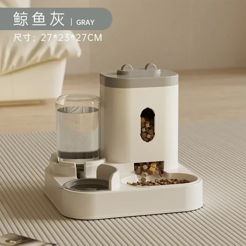 Automatic Pet Feeder with Water Fountain - Large Dispenser for Cats Dogs Puppy Kitten