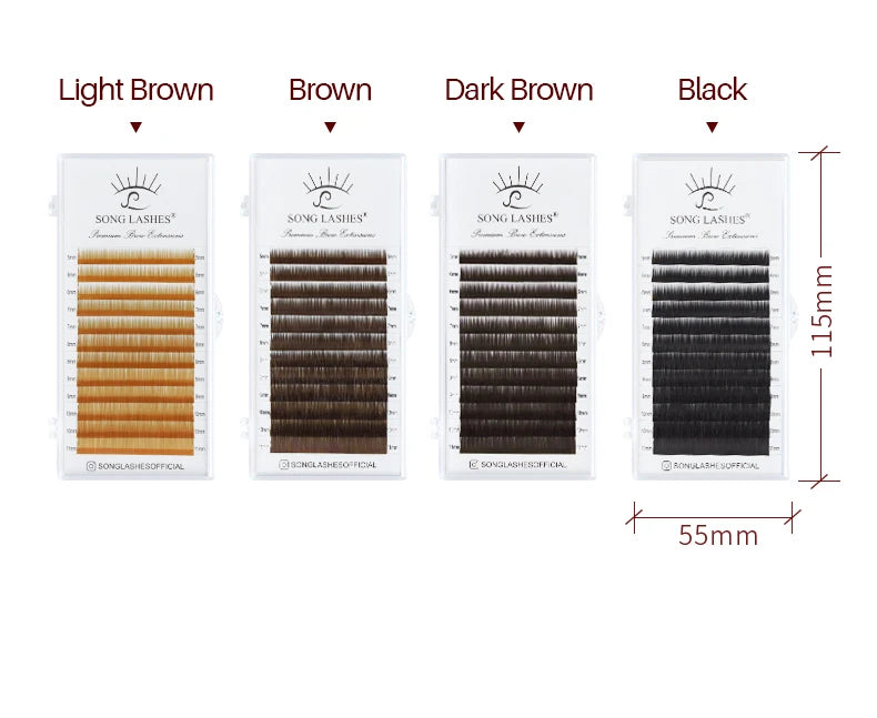 Brow Lashes I Eyebrow Extensions 12 Lines Per Piece Material Various Colors Soft and Resemble to Human Hairs