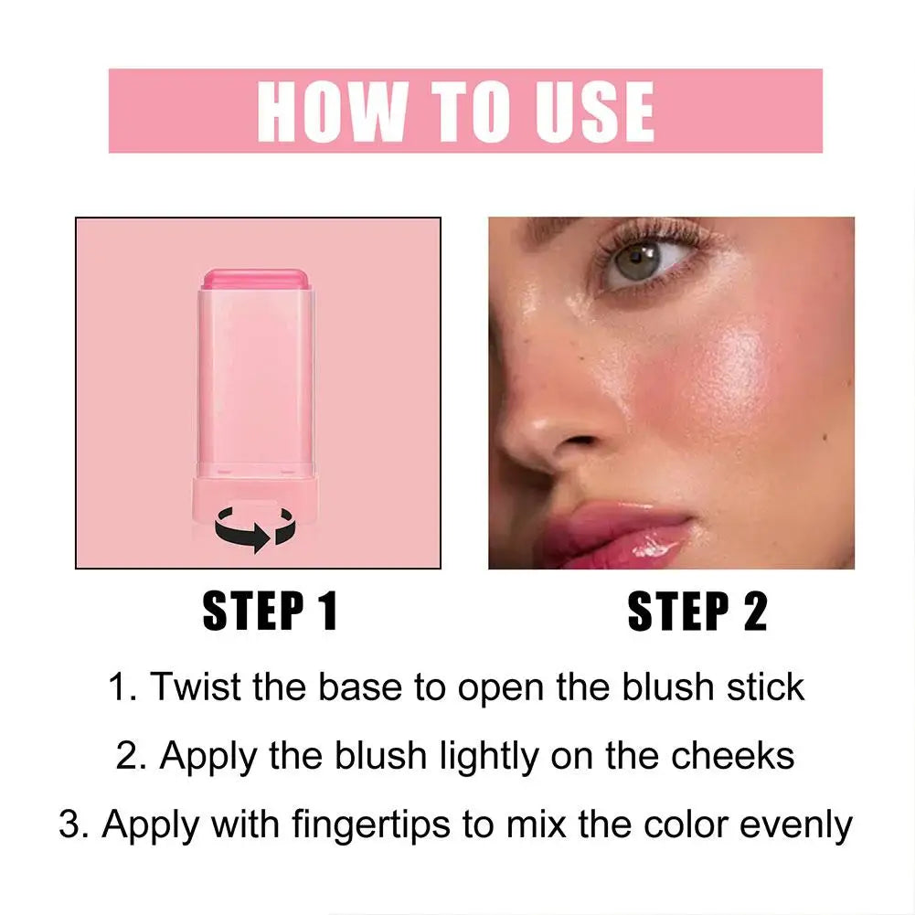 Tinted Mositure Blush Stick Face Pink Cream Cheek Blusher Cosmetics 3 in 1 Makeup Tubes used on lips eyes cheeks