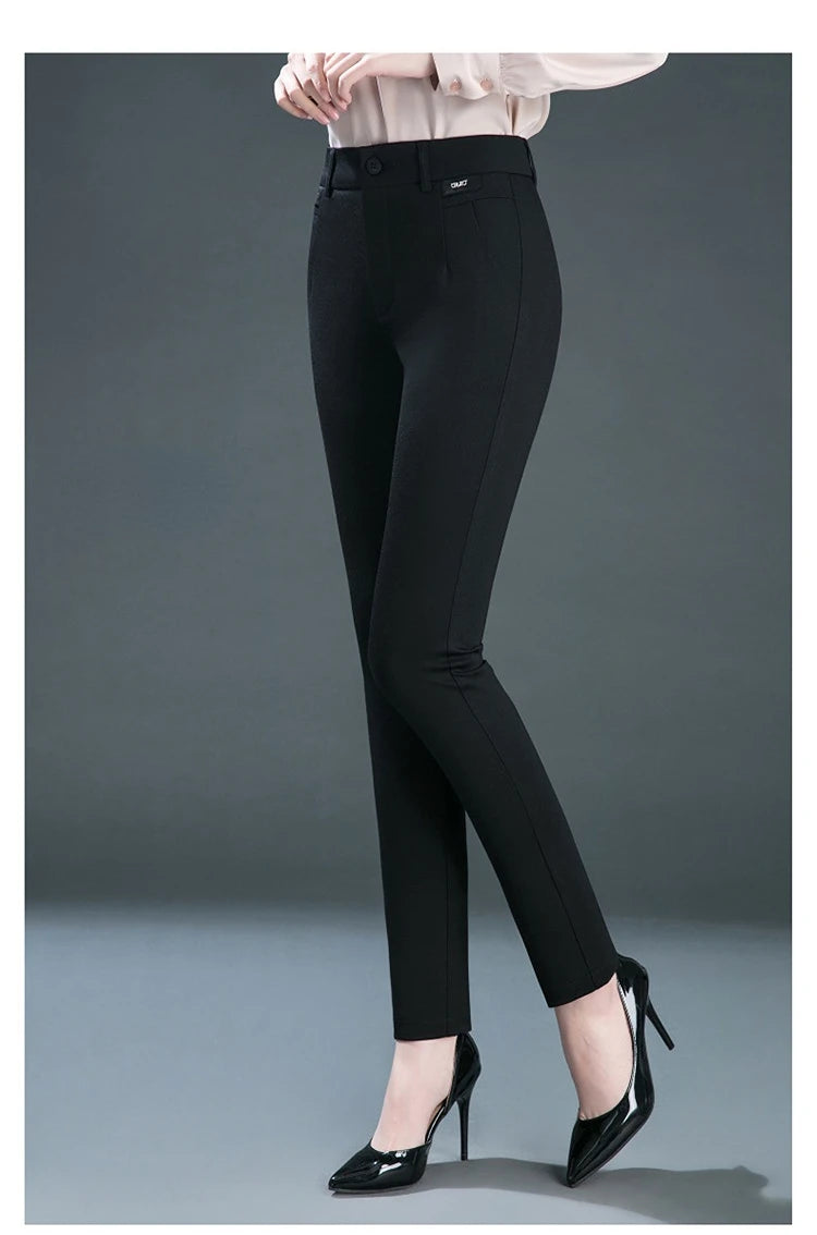 Multiple Pockets Y2k Clothes Straight Leg Pants Elegant Woman Dress Pants Women's Stretch Casual Trousers Clothing