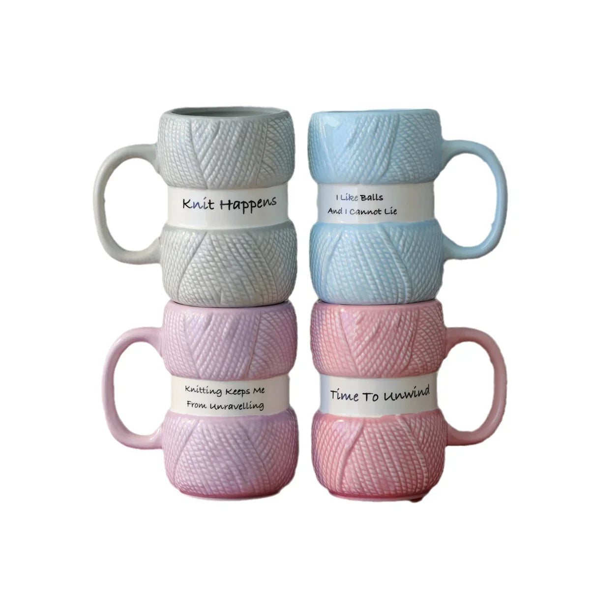 Water Cup, 425ml/14.37oz Funny Knit Ceramic Coffee Mug Teacup Novelty Gift For Women And Menfor Christmas, Halloween, Easter Day