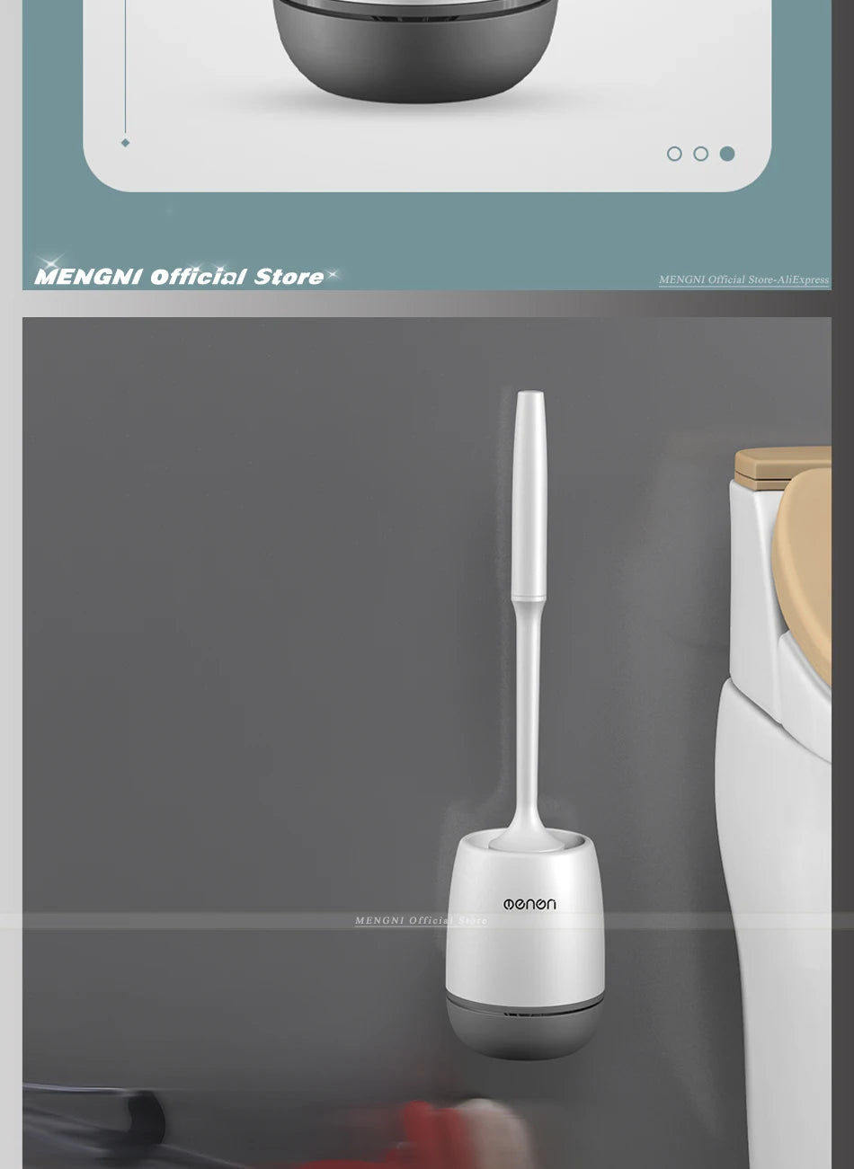 MENGNI-Silicone Toilet Brush Cleaner Brush Wall Floor Bathtubs And Accessories Cleaning Tools Cleanliness Bathroom Accessories