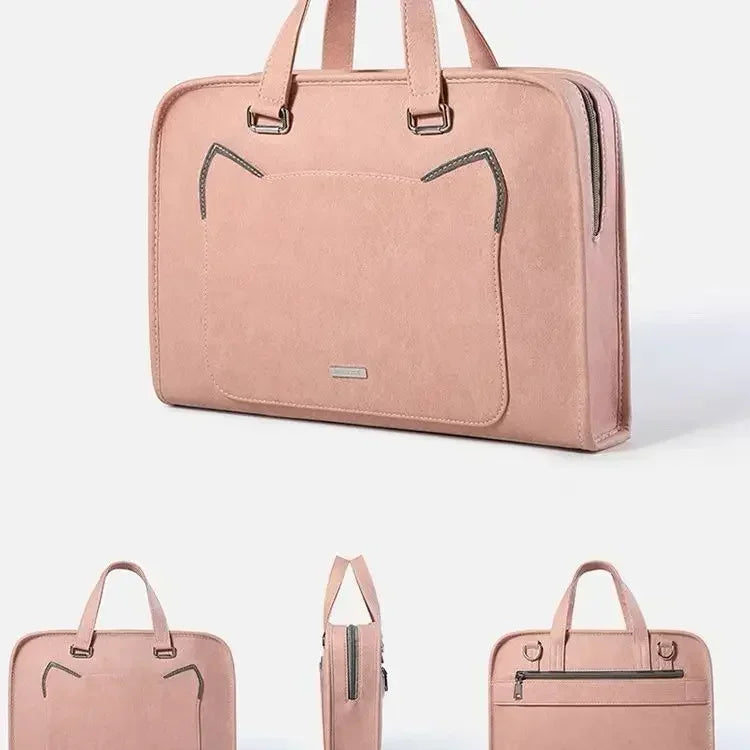 Pink Laptop Shoulder Bag Sleeve Handbag Waterproof MacBook Air Pro 13.3 14 15.6 16 Inch PC Case Travel Briefcase Shockproof