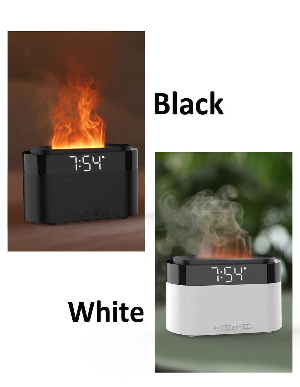 Aroma Air Humidifier Essential Oil Diffuser - Fire Flame Humidifier with Alarm Clock Remote Control