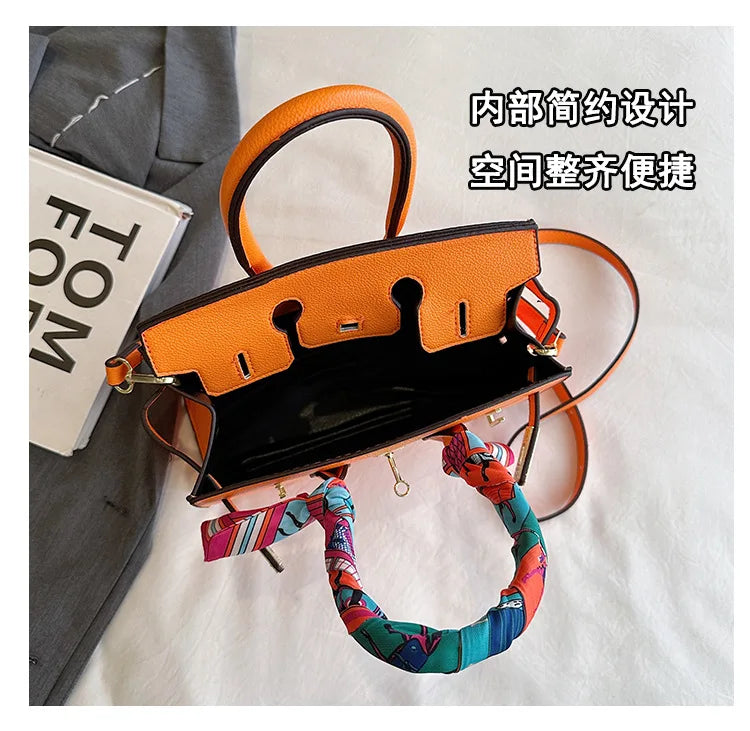 Kelly Bag Fashion Women Bag Large Capacity Shoulder Bag Unique Design Versatile Lock Handheld Crossbody Purse