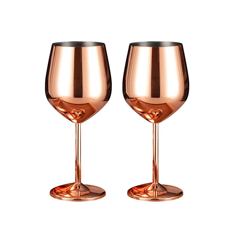 500ml Stainless Steel Wine Glasses Goblet Red Wine Cocktail Glass Unbreakable Metal Tall Champagne Glass Bar KTV European Style Goblet Glass