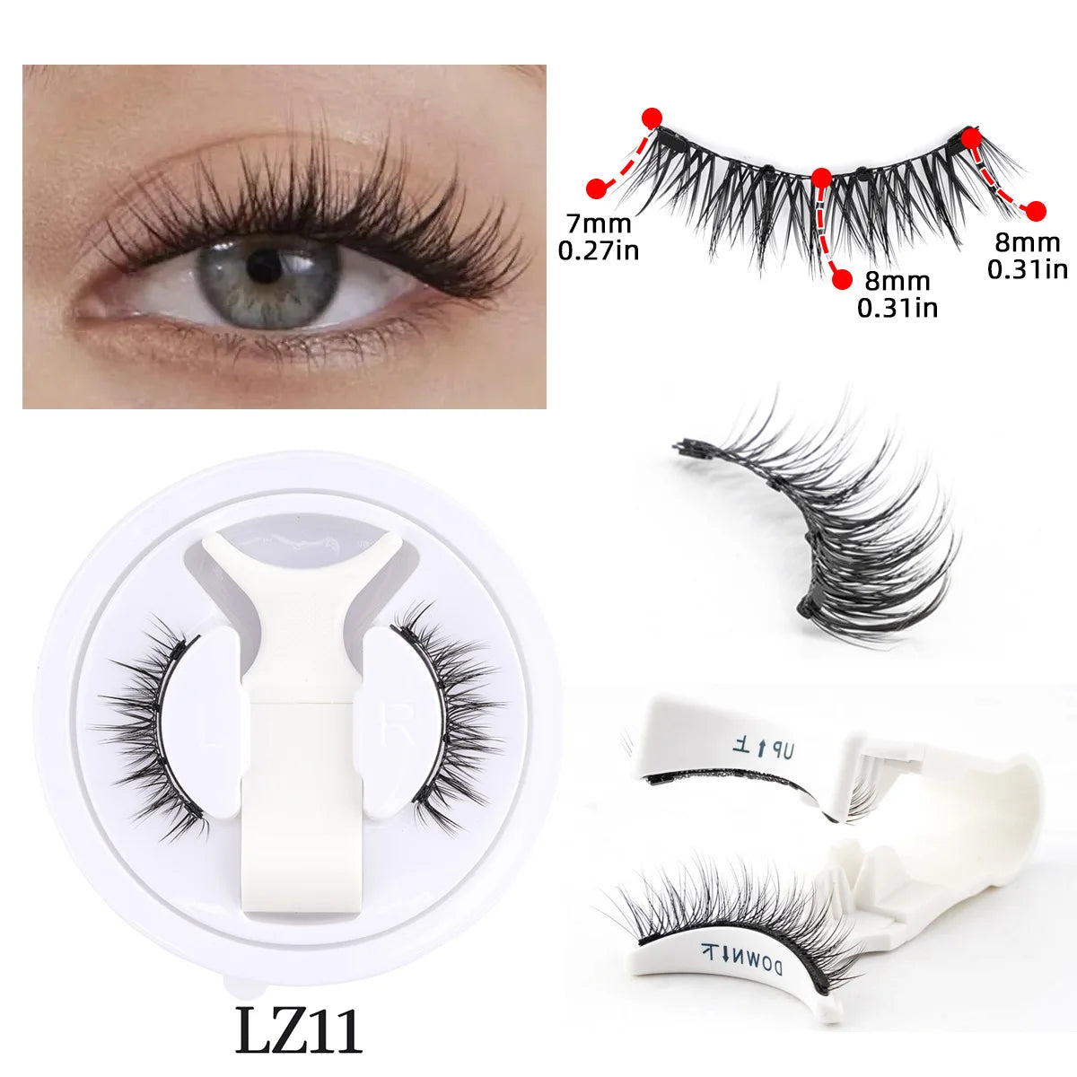 Magnetic Eyelashes 3D Mink - Reusable False Lashes Set with Tweezers Tool