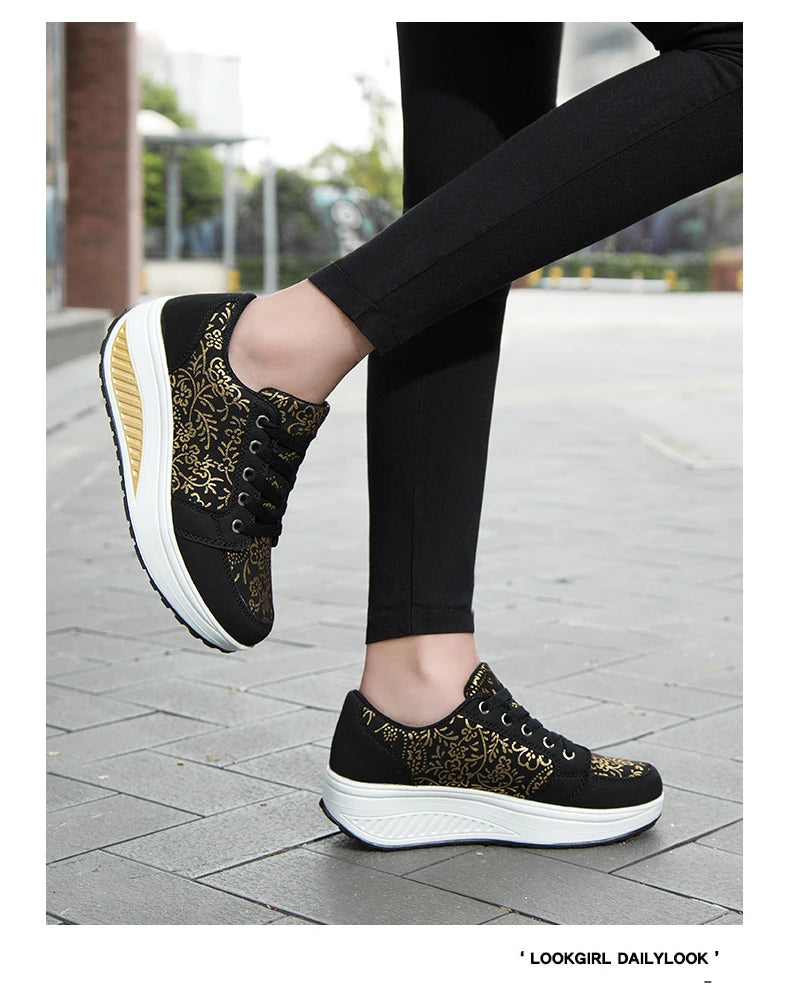 Women Leather Casual Sneakers Fashion Comfortable Platform Walking Shoes Wedge Moccasins Breathable Loafers Zapatos De Mujer