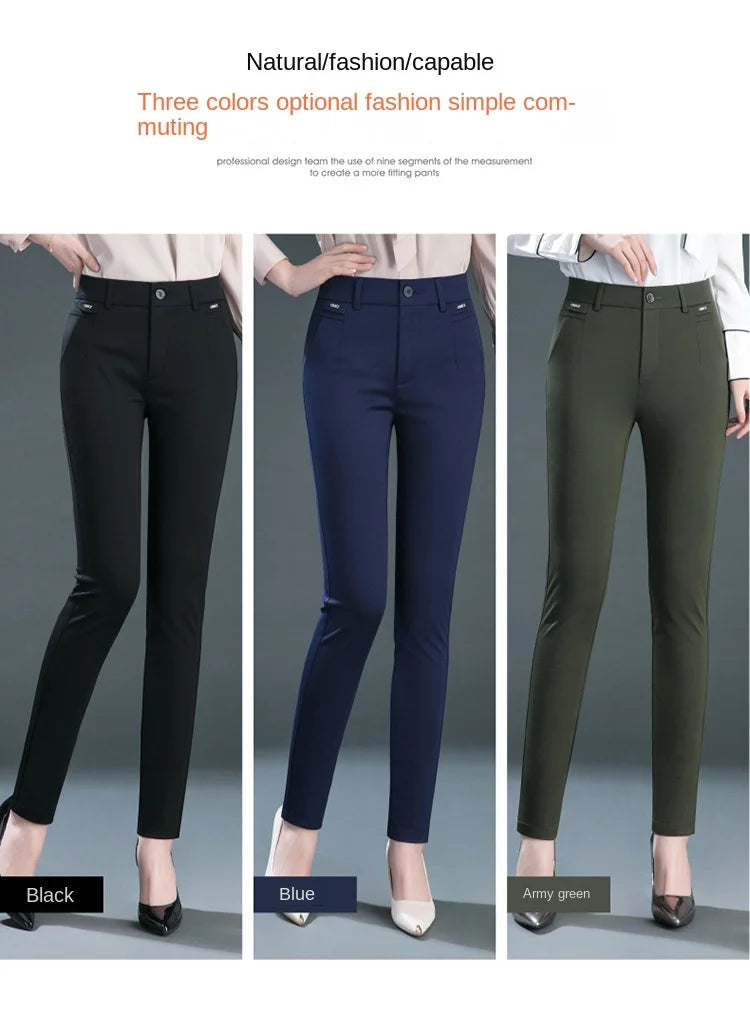 Multiple Pockets Y2k Clothes Straight Leg Pants Elegant Woman Dress Pants Women's Stretch Casual Trousers Clothing