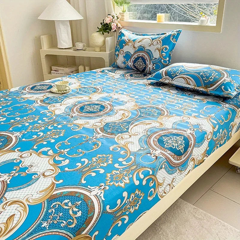3-Piece 100% Polyester Brushed Bed Sheet Set - Soft, Includes 1 Bed Sheet and 2 Pillow Cases