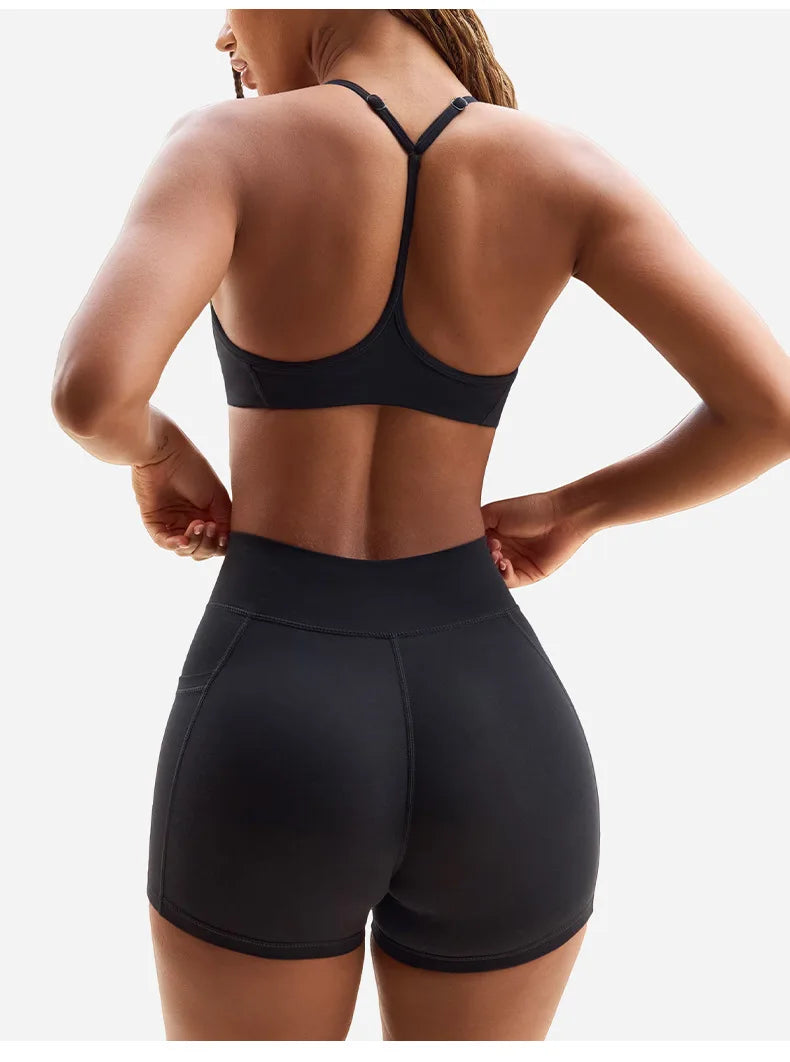 Yoga Set 2PCS Sportswear Workout Clothes Women Tracksuit Gym Legging Fitness Bra High Waist Shorts Sports Suits Athletic Wear