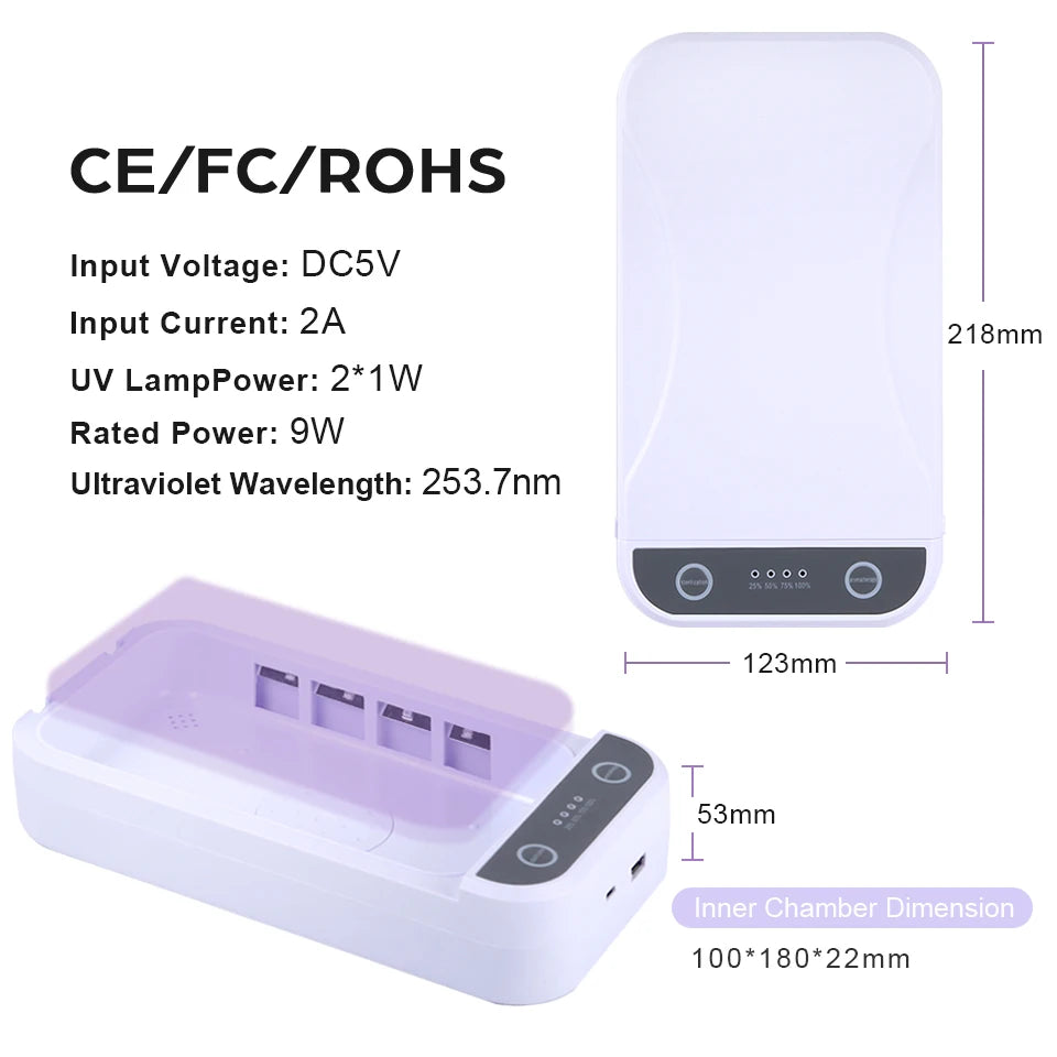 UV Light Sanitizer Box - Portable UVC Sterilizer for Phone, Baby Care & Beauty Tools