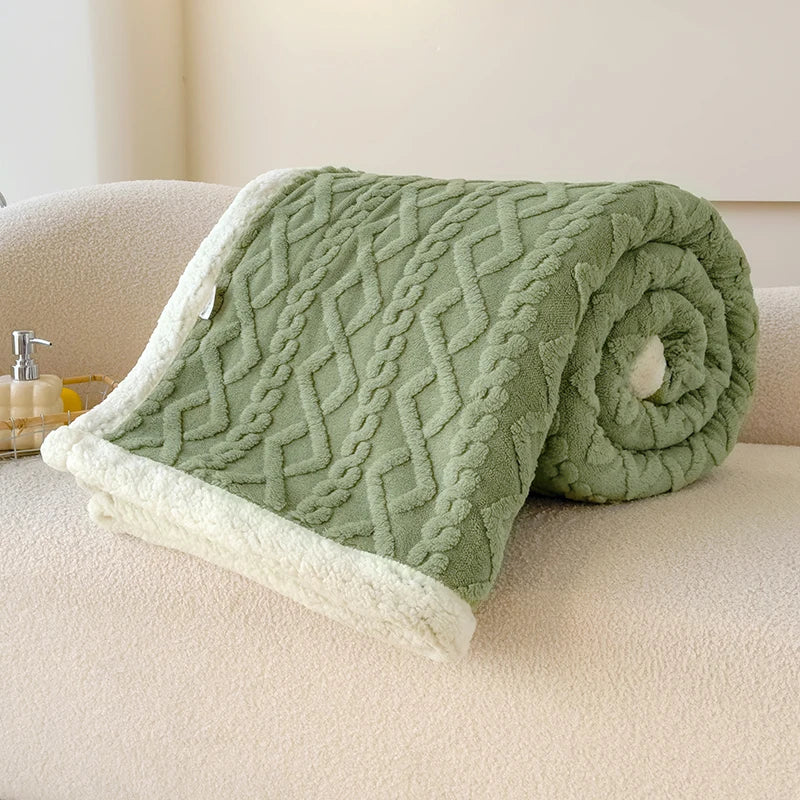 Double Thickened Throw Blanket Pile Tapestry Winter Warm Bed Cover Sofa Blanket Multifuntional Blanket Super Soft Cozy Blankets