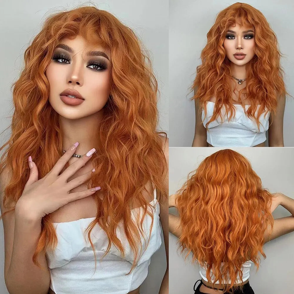 Brown Blonde Ombre Natural Hair Wigs for Women Long Wavy With Dark Roots Synthetic Wig for Women Heat Resistant Coaplay Wigs