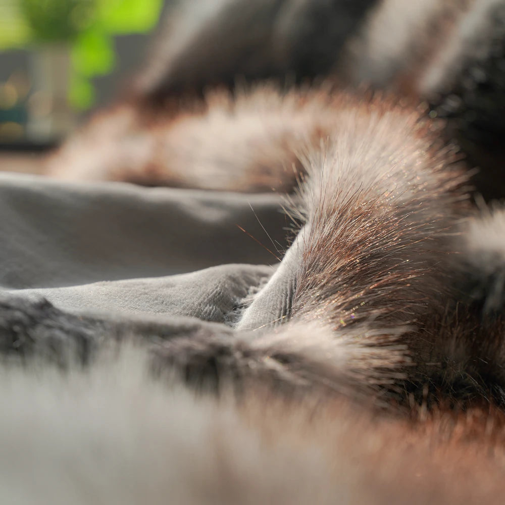 Luxury Faux Fur Blanket High-end Bed  Fox Fur Blankets For Beds Plaid on The Sofa Cover Decoration Home Blankets And Throws