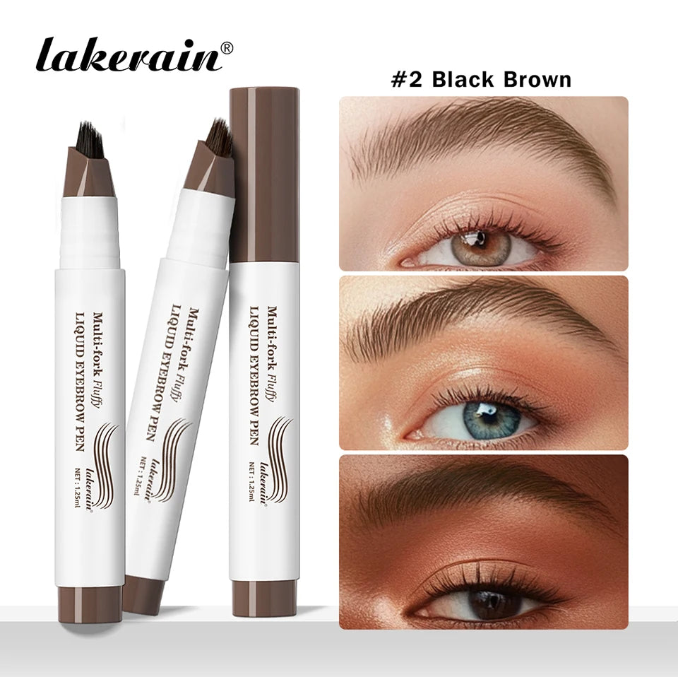 Long Lasting 4D Eyebrow Pen Multi Forks Liquid Pen Tip Fine Sketch Liquid Tattoo Brow Waterproof Precise Makeup
