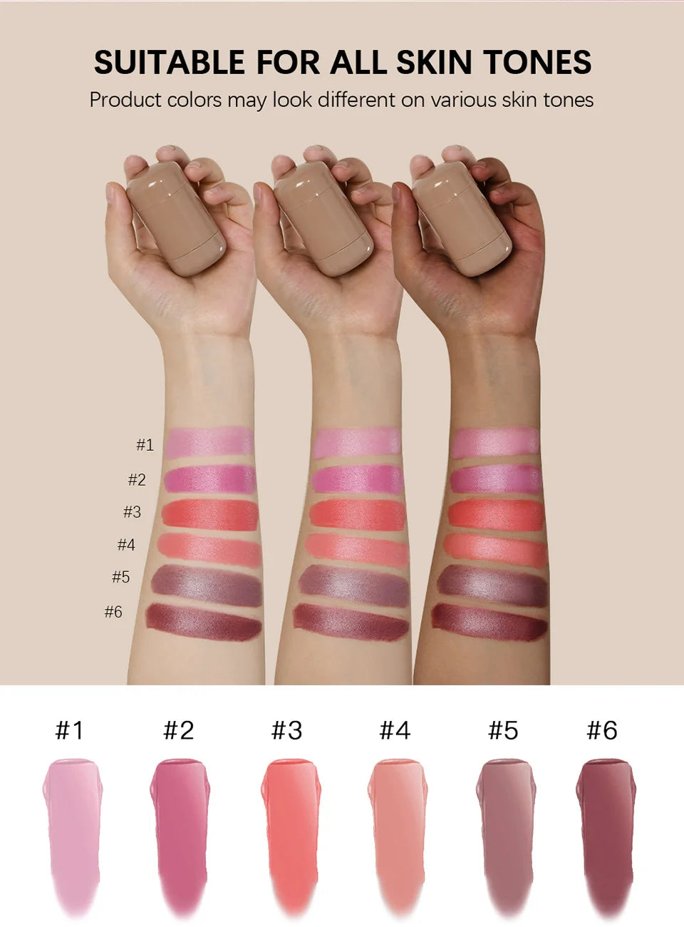 Pink Beauty Multi-use Blush Stick For Lips Cheek Long-lasting Hydrating Highlights Brighten Soft Natural Flush Cream Blush Stick