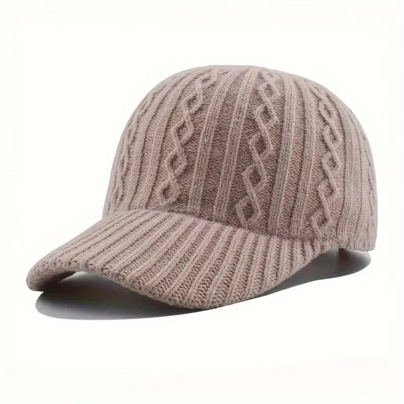 Trendy Knitted Baseball Cap For Men And Women - Autumn/Winter Fashion Peaked Hat, Versatile And Warm
