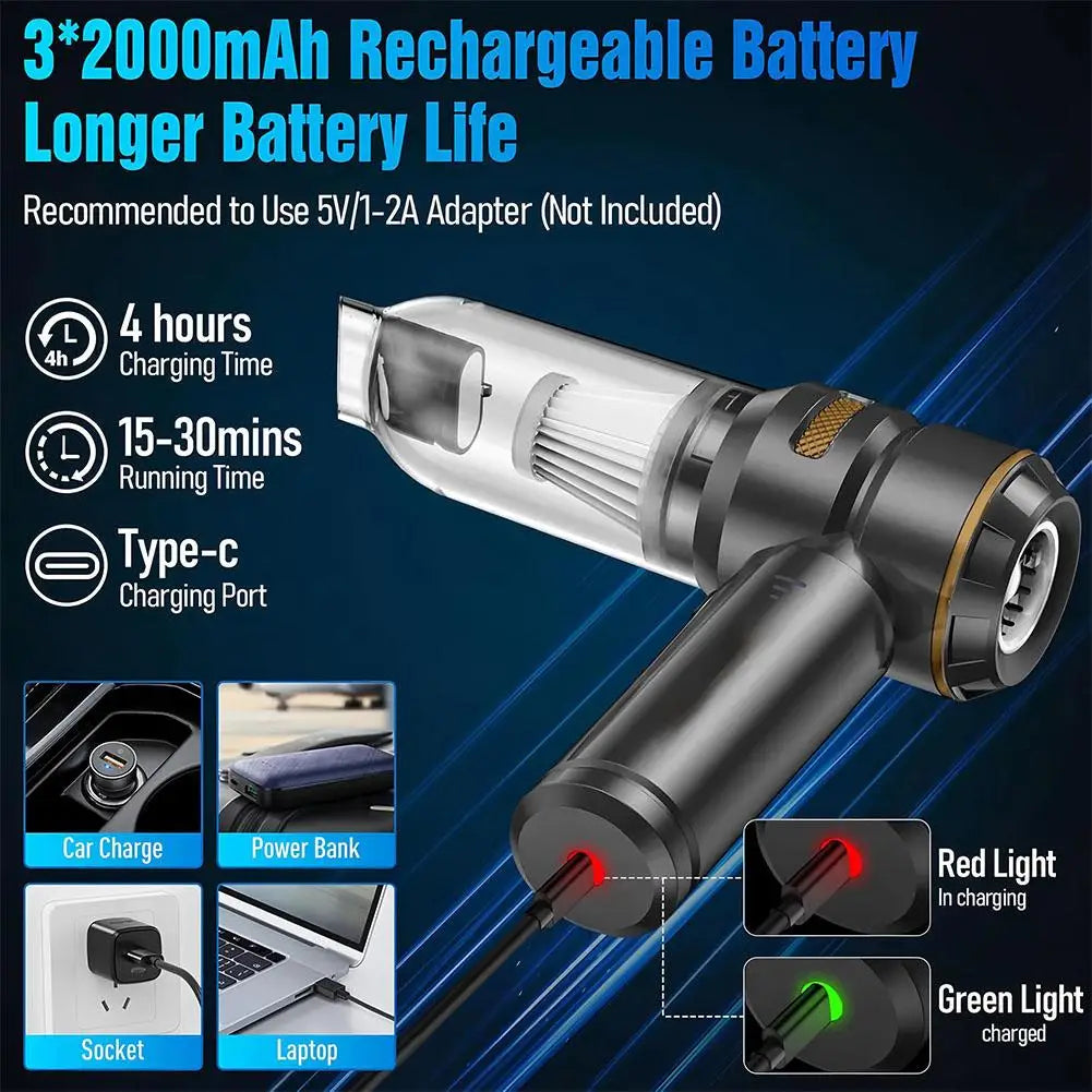 Car vacuum cleaner Wireless Portable Multipurpose Powerful HandHeld Cleaner For Home and Car Cleaning Machine