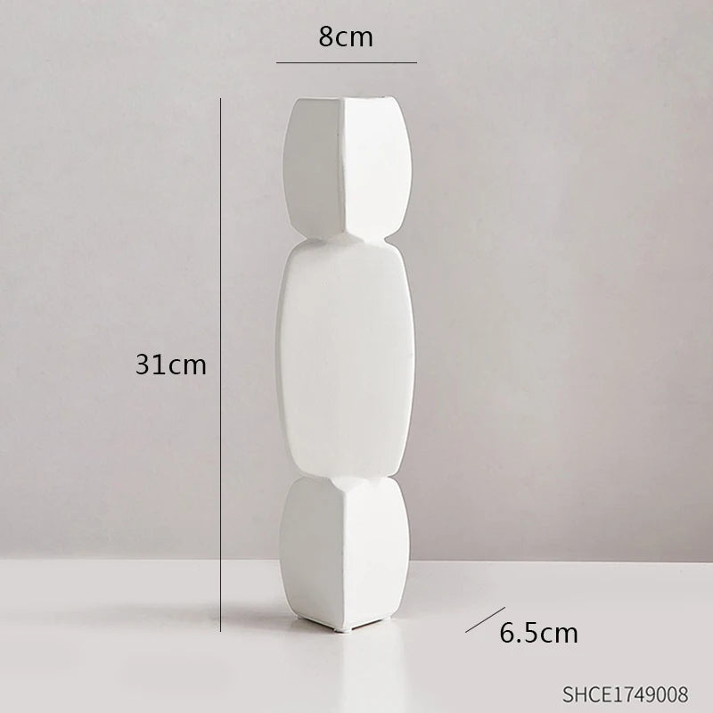 Modern Minimalist Black Vase - Nordic Style Home Decor Art Ornament for Living Room