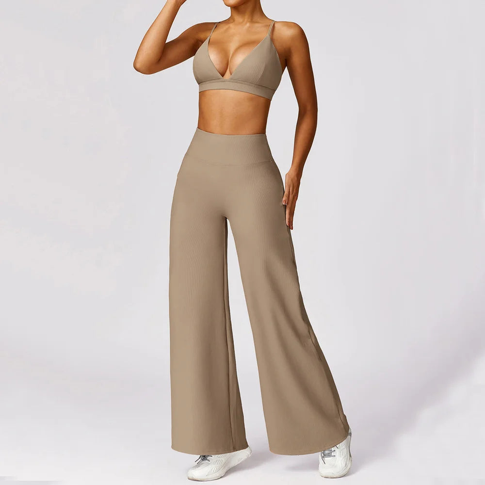 Long Yoga Pants Women Belly Sports Trousers High Waisted Fitness Straight Pants Workout Leggings Autumn Stretchy Trouser XP86