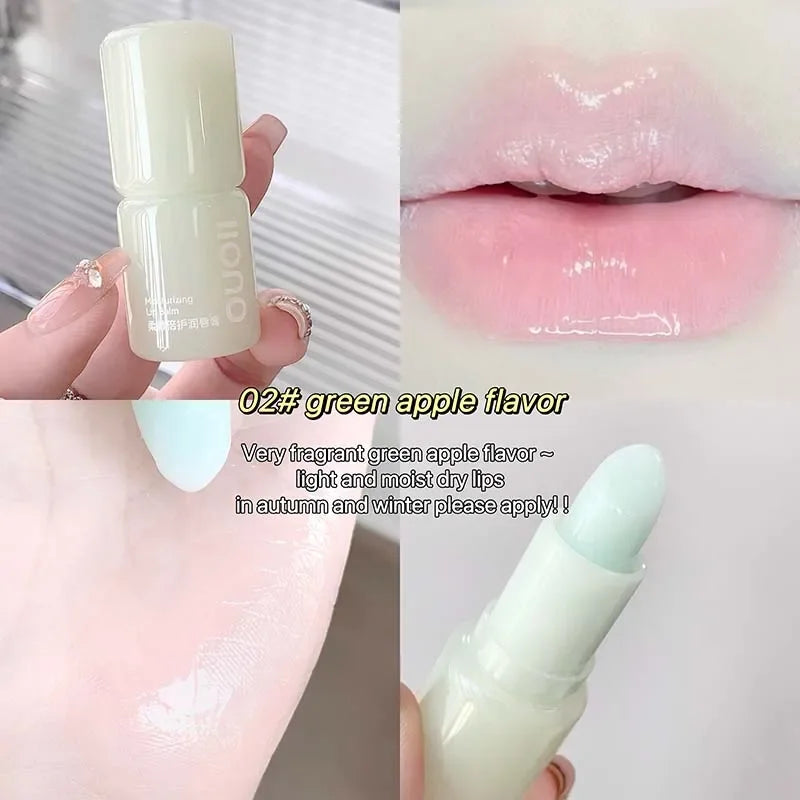 1Pc Peach Moisturizing Lip Balm Colorless Hydrating Lips Mask Stick Reduce Lip Lines Lip Care Transparent Change Color Lipstick