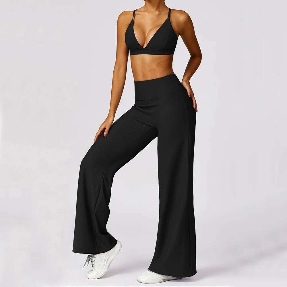 Long Yoga Pants Women Belly Sports Trousers High Waisted Fitness Straight Pants Workout Leggings Autumn Stretchy Trouser XP86