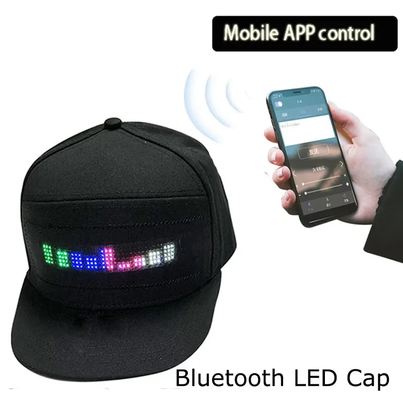 Glowing Advertising Hat Diy Text And Images Neon Rave Grand Event Outdoor Sports Costumes Accessories LED Mobile Bluetooth Hats