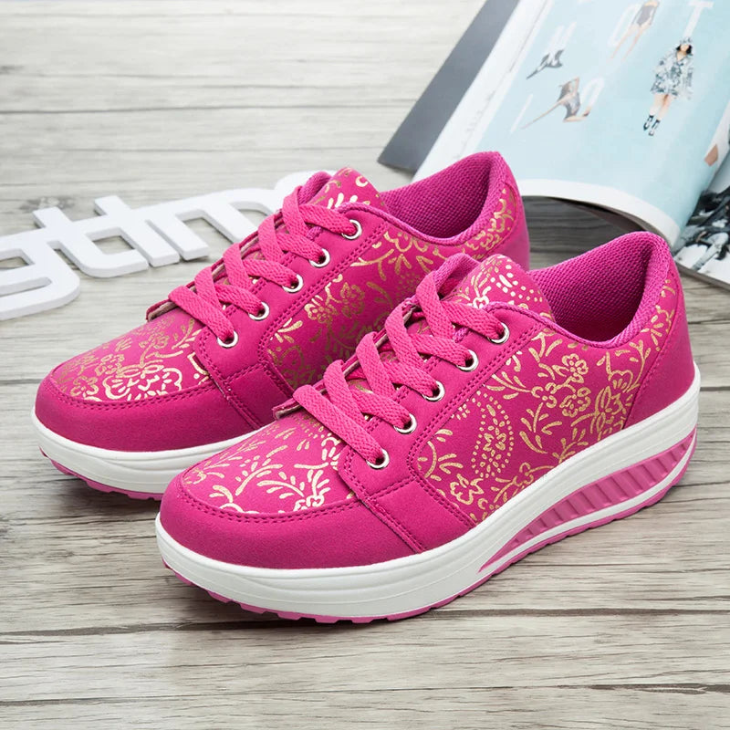 Women Leather Casual Sneakers Fashion Comfortable Platform Walking Shoes Wedge Moccasins Breathable Loafers Zapatos De Mujer