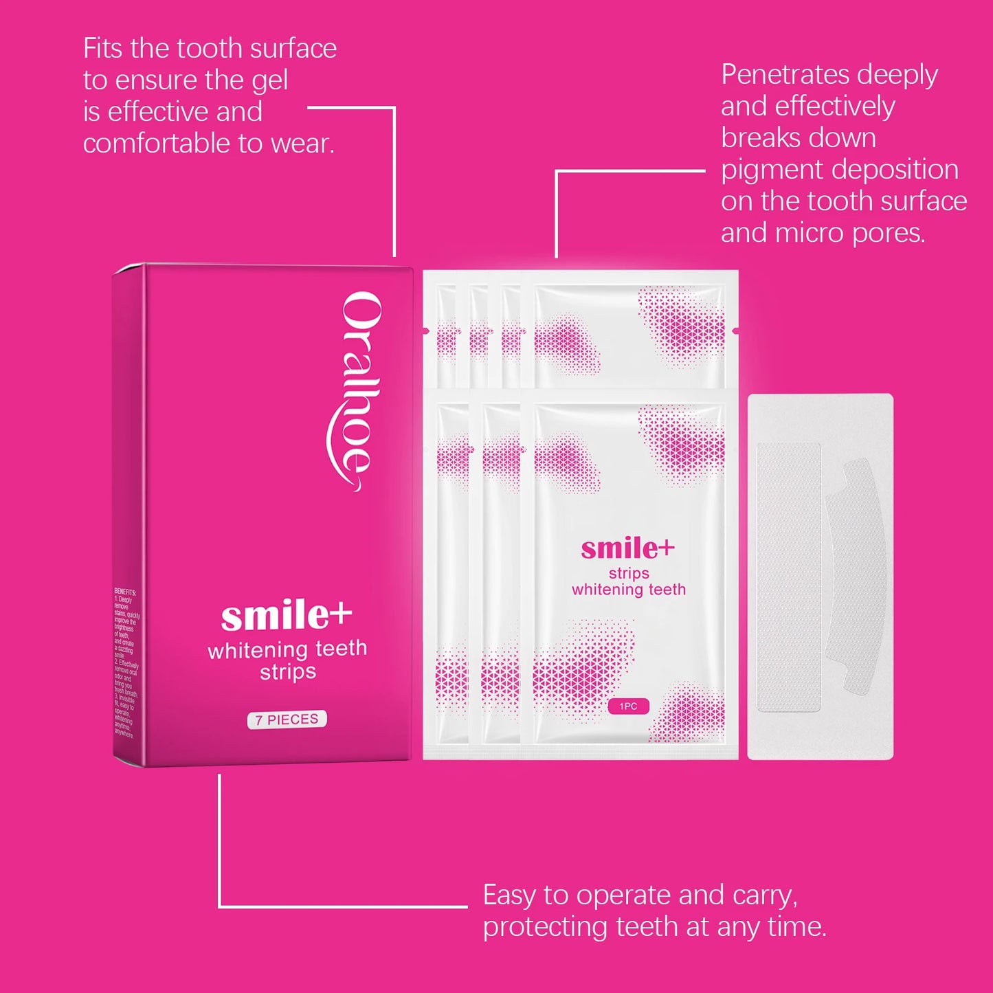 Teeth Whitening Strips: Clean Oral Stains, Tartar and Yellow Teeth, Brighten Teeth, Portable Whitening Strips