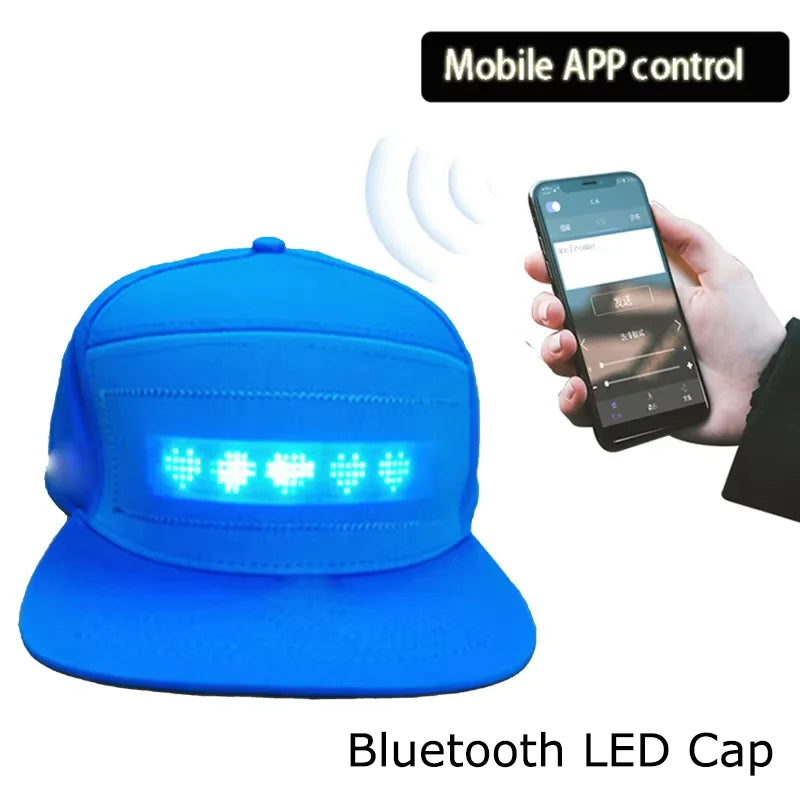 Glowing Advertising Hat Diy Text And Images Neon Rave Grand Event Outdoor Sports Costumes Accessories LED Mobile Bluetooth Hats