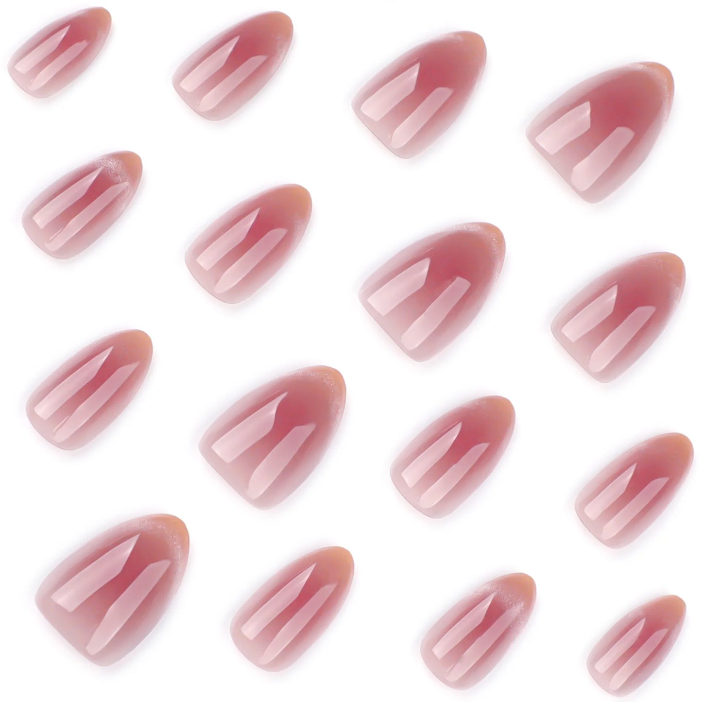 24pcs French Almond Press on Nails Simple False Nails Wearable Stick-on Nail Fake Nails Uñas Postizas Mujer Накладные Ногти 네일팁