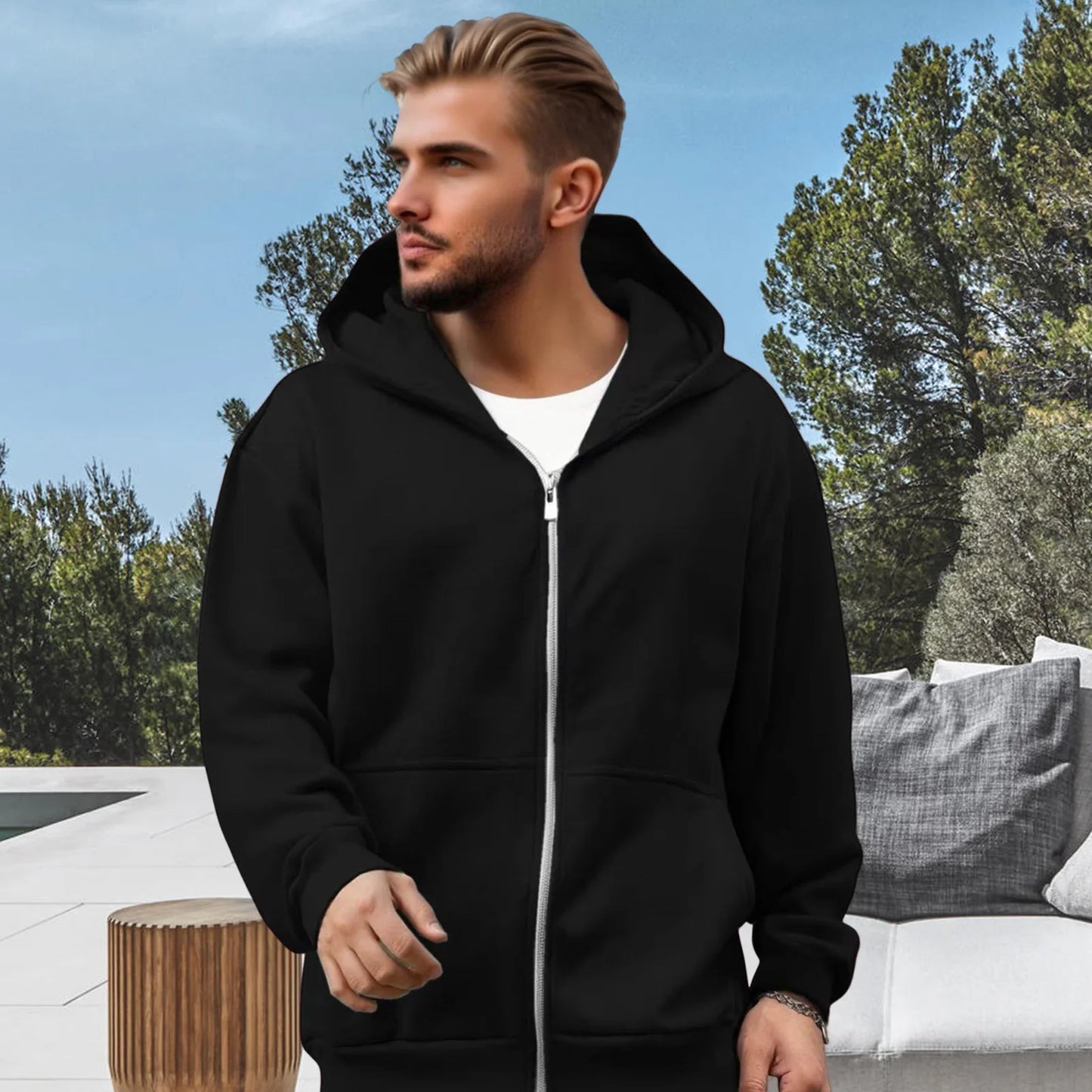 Streetwear Fashion Backpack Hoodie Three dimensional Backpack Casual Hoodie Autumn Winter High Street Trend Top Loose Sportswear